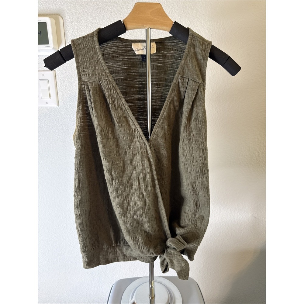 Universal Threads Women's Sleeveless Side Tie Blouse Green Size‎ Small
